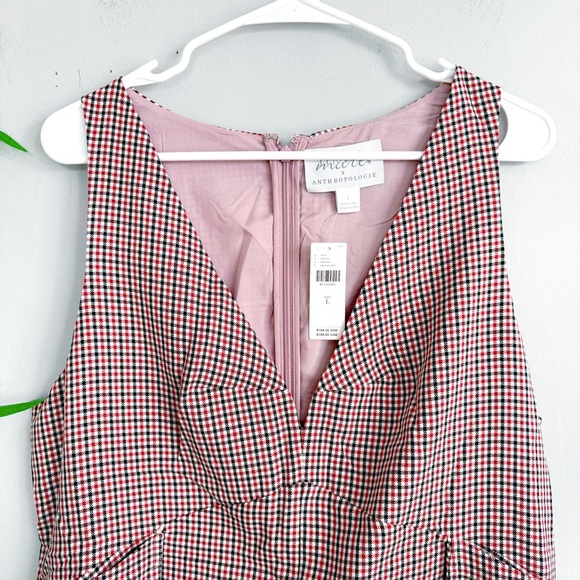 SOLD Anthropologie Mare Mare Houndstooth Tweed Romper NWT in Red & Black Large - Picture 8 of 16